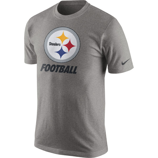 Men NFL Pittsburgh Steelers Nike Facility TShirt Heathered Gray